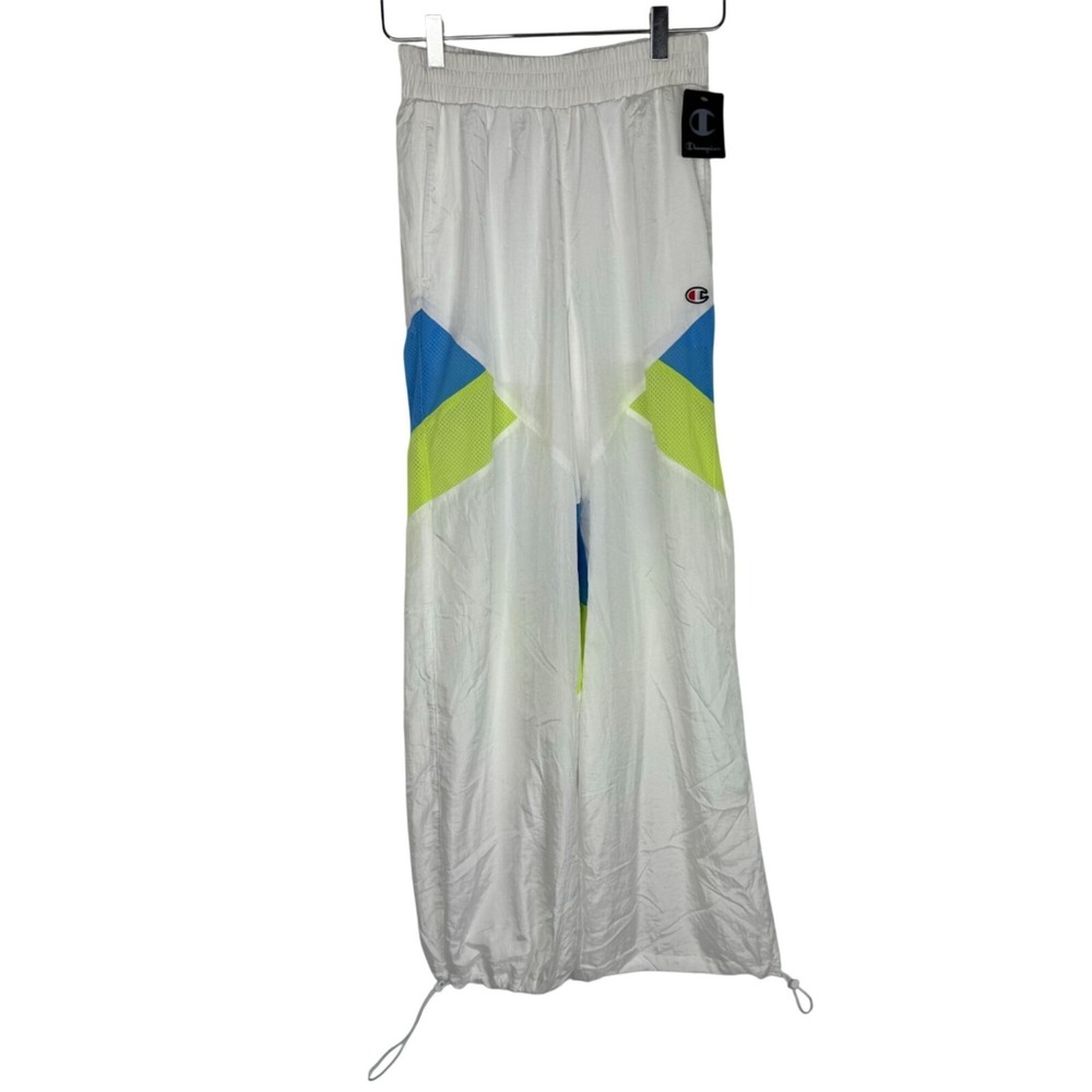 Champion X-Small Windbreaker Track Pants With Neon Design & Elastic Waist